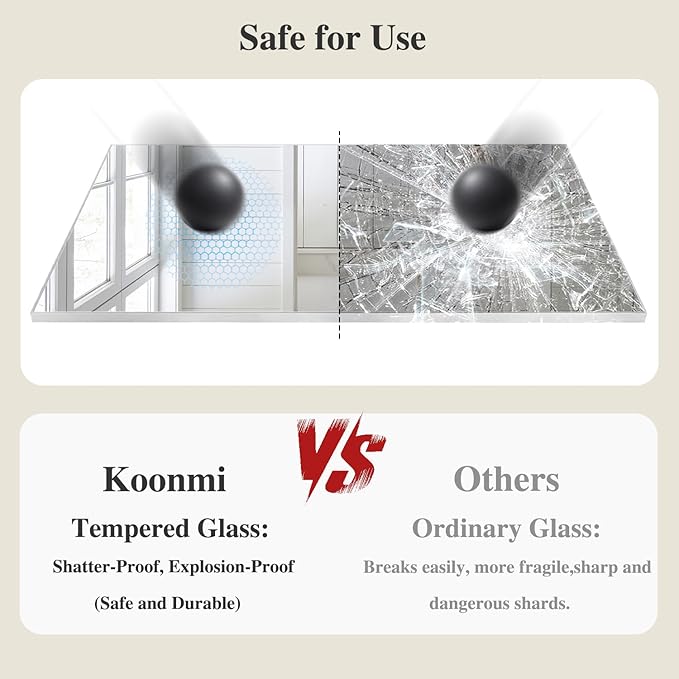 Koonmi Silver Rectangle Wall Mirror, 30x30 Inch Bathroom Mirror, Aluminum Frame Vanity Mirror for Entryway, Living Room, Bedroom Bathroom, Hangs Horizontally or Vertically