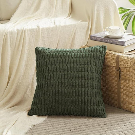 Fancy Homi 4 Packs Decorative Throw Pillow Covers for Living Room Couch Bed, Modern Farmhouse Boho Home Décor Accent Cushion Case, 20" x 20", Olive Green