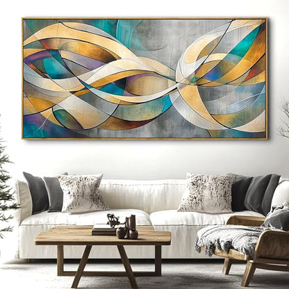 Abstract Wall Art Wall Art - Framed Modern Canvas Painting for Living Room, Bedroom Home Office Decor, 48x24 Inch Ready to Hang