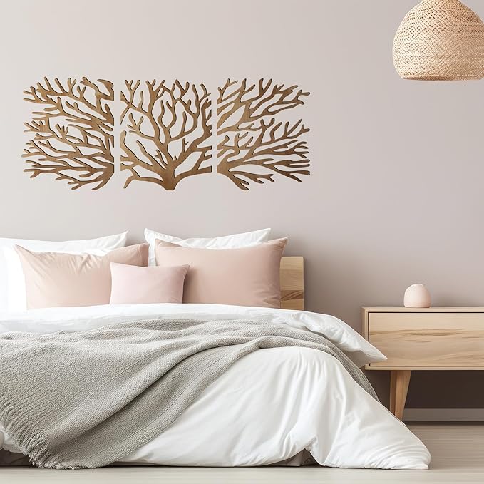 Tree of Life Wall Art Wooden Tree Life Wall Decor with Three Birds 12 Inch Round Family Tree Life Wall Hanging Plaque for Bedroom Living Room Kitchen Office Farmhouse Decor Indoor Outdoor (Tree of Life Wall Art - Wood Color)