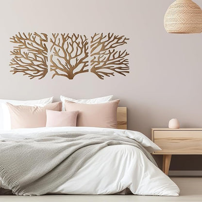 Tree of Life Wall Art Wooden Tree Life Wall Decor with Three Birds 12 Inch Round Family Tree Life Wall Hanging Plaque for Bedroom Living Room Kitchen Office Farmhouse Decor Indoor Outdoor (Tree of Life Wall Art - Wood Color)