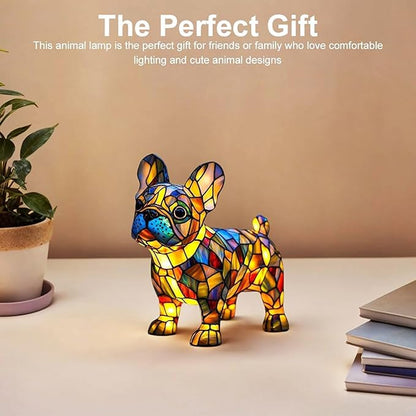 Dog lamp, 3D French Bulldog LED Table Lamp, Dyed Resin Desktop Night Lights,Cute Pet Dog Theme LED Table Lamps, Pet Themed Tabletop Decor (French Bulldog)