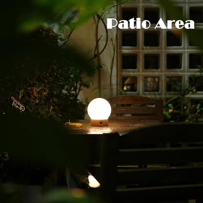 WEILAILUX Small Cute Cordless Table Lamp Rechargeable, Battery Operated Shower Lamp Waterproof, Touch Dimmable Globe Ambient Light for Outdoor/Bedside/Patio/Dining (Green)