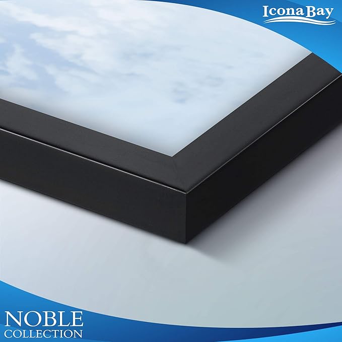 Icona Bay Combo-Sizes Black Picture Frames Set - 10 PC (Four 4x6, Four 5x7, Two 8x10), Noble Collection Multi-Pack, Modern Professional Design for Wall Gallery