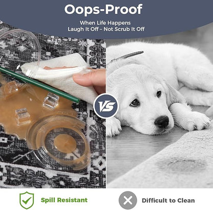 OPPODREAM Vintage Black 2x6 Runner Rug, 2 x 6 Retro Washable Rug Non Slip, Low-Pile Faux Wool Carpet, Distressed Floor Mat for Kitchen, Hallway, Entry-Way, Entrance, Indoor Back Door