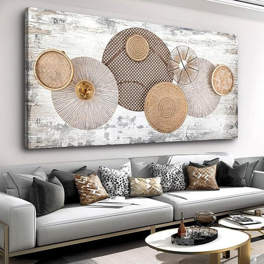 youkuart Wall Art Floral Rustic Wall Decor Yellow and White Canvas Painting Abstract Wall Art for Bedroom Living Room Dining Room Home Office Decor 79"x40"