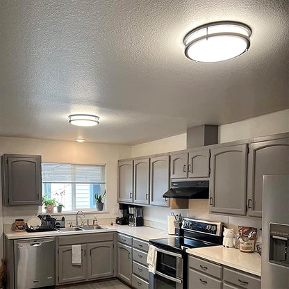 Kalium LED Ceiling Light with Remote 2 Pack 10 Inch Flush Mount Ceiling Light Fixture,18W 3000K-6000K Adjustable Color Temperature,Dimmable Lighting Fixtures for Kitchen Bedroom Hardwired Installation