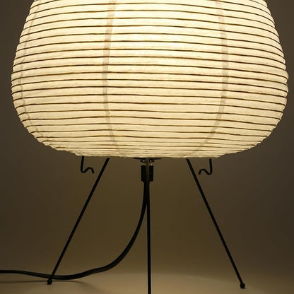 Japanese Noguchi Inspired Table Lamp Zen Rice Paper Lantern with Warm Light for Bedroom Living Room or Office Modern Japandi Decor (Teardrop)