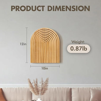 MASHDE Boho Wall Decor, 10 x 12 In Wooden Farmhouse Decor Nature Wall Art for Living Room Bathroom Bedroom Dining Room Office