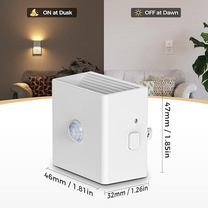 DORESshop LED Motion Sensor Night Light[2 Pack], Night Lights Plug into Wall, Brightness Adjustable Motion Activated Nightlight with Dusk to Dawn for Bedroom, Bathroom, Hallway, 3000K