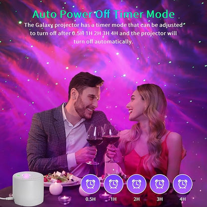 Galaxy Projector, Bedroom Star Projector, Galaxy Light Projector with Remote Control and Timer, Adjustable LED Light Colour, Brightness and Speed, Star Projector for Bedroom Parties.