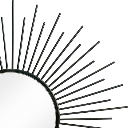 3 Pack Metal Mirrors for Wall Sunburst Wall Mirrors Home Décor Decorative Hanging Wall Art for Living Room Bedroom Entryway (Black2, Sunburst)