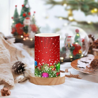 ALAZA Christmas Tree Decoration and Snowflakes Red Flickering Flameless Candles Battery Operated with Remote Timer,Tea Light Candles LED Pillar Votive Candles Set of 2 for Outdoor Indoor Decorations