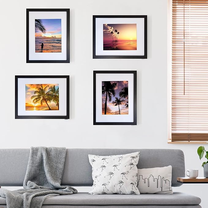 SESEAT 11x14 Picture Frames Black Display Pictures 8x10 With mat or 11x14 Prints Without Mat, Wall Mounting, 6PCS
