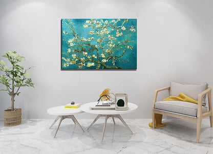 Vincent Van Gogh Canvas Wall Art, Almond Blossom Tree Classic Painting, Famous Artwork Picture Poster Print Wall Decor for Living Room Bedroom Office - 24"x36"