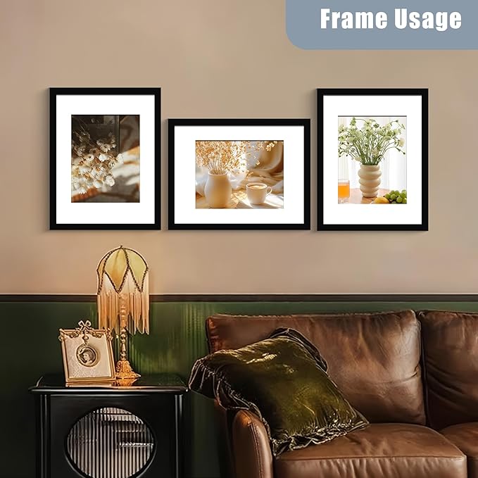 BESCRCL 16x20 Picture Frames Black Set of 6, Poster Frames Display Photo 11x14 or 16x20 without Mat, Wall Hanging Frame with Plexiglass