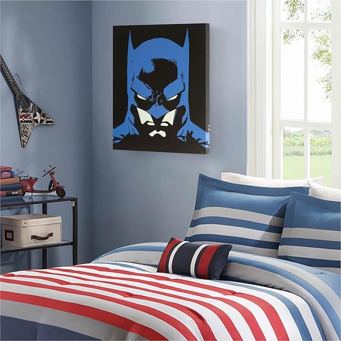 Batman LED Wall Art,11.5"x15.75" Children's Hanging Décor, Light-Up Artwork for Kids' Rooms