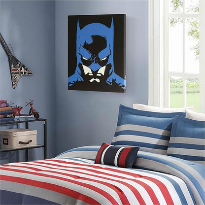 Batman LED Wall Art,11.5"x15.75" Children's Hanging Décor, Light-Up Artwork for Kids' Rooms