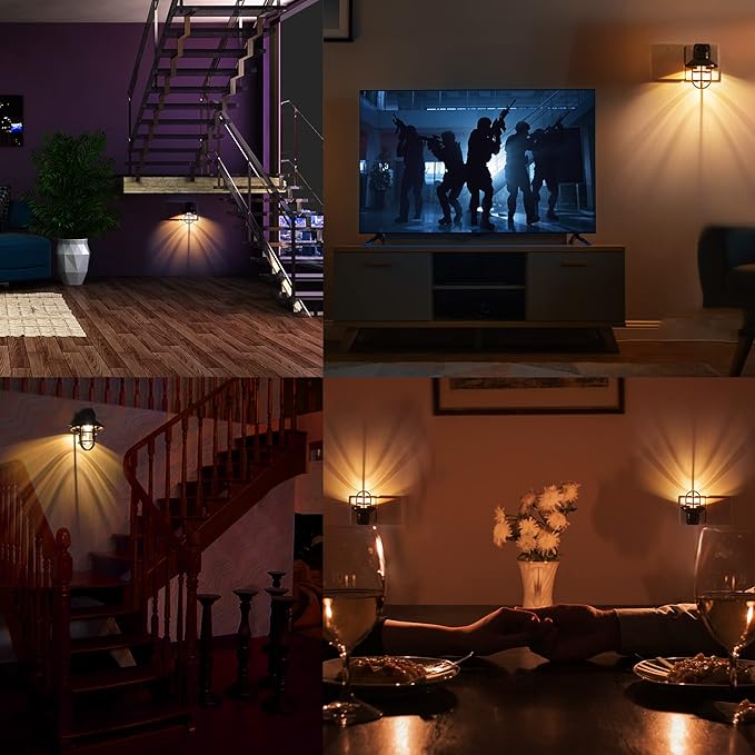 Night Lights Plug into Wall: ETL Night Lights 6 Pack with Dusk to Dawn - Vintage Rustick Farmhouse Night Light 2700K for Kitchen, Hallway, Bedroom, Bathroom Decor