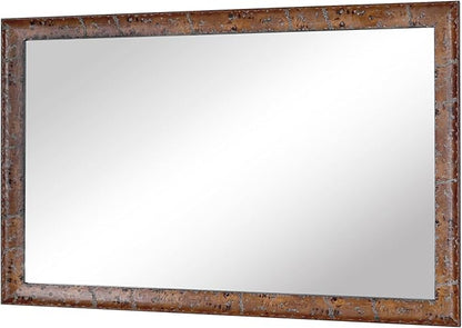 CULER Wood Wall Mirror for Bathroom,Rectangle Rustic Brown 24 x 36 inch Hanging Vanity Farmhouse Mirrors with Wooden Frame for Living Room,Bedroom,Entryway