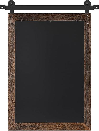 COGOOD Farmhouse Barn Door Mirror - 21" x 30" Rustic Wood Framed Wall Mirror for Bathroom, Living Room, Entryway Wall Decor (Black Brown)
