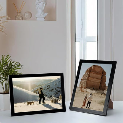 A ART·ZONE Black Picture Frames 5x7-18 Pack Photo Frame Set for Wall Decor & Tabletop Display, Minimalist Black Frame Collection