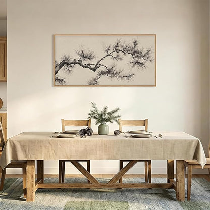 HPNIUB Vintage Sketch Pine Tree Framed Canvas Wall Art Set, Brown Antique Tree Branch Wall Decor, Nature Botanical Art Print, Modern Landscape Pictures for Living Room, Bedroom, Office-20'' x40''