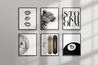 TwoDays Stockholm Style Room Decor for Women, Chic Trendy Wall Art for Living Room Aesthetic, Luxury Fashion Posters for Home Bedroom Apartment Dorm (8" X 10", Set of 6, UNFRAMED)