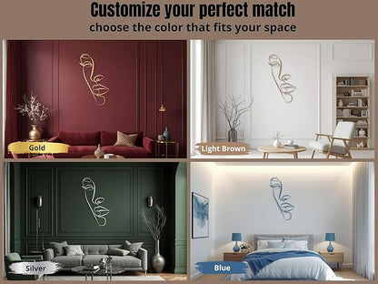 Vailla Wall Art Decor Minimalist Abstract Woman Face Wall Decoration Wooden Modern 3D Sculptures Line Drawing Wall Art Decor Female Single Line Home Hanging for Bedroom Kitchen Bathroom Living Room