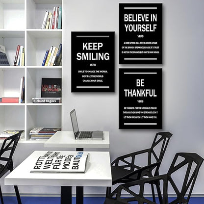 PJQART Modern Motivational Canvas Wall Art Positive Affirmation Quotes 3 Piece Picture Print Inspirational Poster Painting Wall Decor Artwork for Home Teens Room Office Ready to Hang [60''W x 28''H]