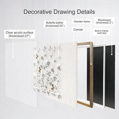 BrightA 3D Textured wall decorations, A butterfly-shaped wall sculpture made of gold and white with a leather-like texture, large artworks, gradient colors, modern artworks, suitable for decoration in living rooms and bedrooms 23.6"x23.6"