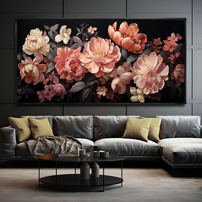 SDYA Modern Canvas Wall Print Botanical Wall Decor Large Wall Art for Dining Room 36"x70" Office Pictures Flower Artwork for Walls