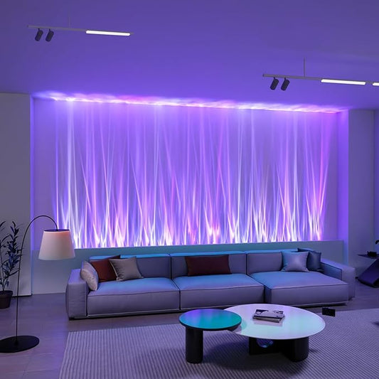 RGB LED Light Bar for Bedroom, Ambient Lighting for Wall, Mood Lighting for Living Room, Gaming Room Decor, Ocean Wave Lamp, Remote Control
