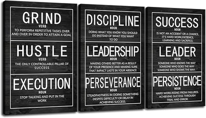 Inspirational Wall Art Motivational Poster 3 Pieces Canvas Prints Artwork for Office Living Room Modern Home Decor Inspiring Painting Pictures Stretched and Framed Ready to Hang [72''Wx 36''H]