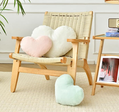 Petrella Throw Pillows Heart Pillow Cute Fuzzy Pillows for Bed Livingroom Home Decor Cushion Decorative Aesthetic Preppy Pillows White,Small 13"x10"