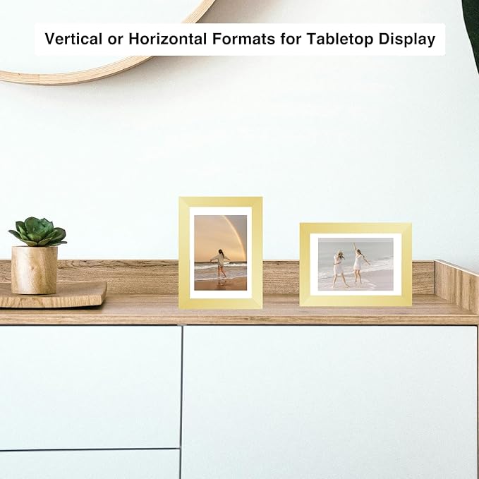 JCJMY 12 Packs 4x6 Picture Frames Bulk, Display 3.5x5 with Mat or 4x6 Without Mat, Gold Gallery Frame Set, 4 by 6 Frames Bulk Set of 12, Collage Wall Decor Photo Frame Set for Wall and Tabletop, Gold