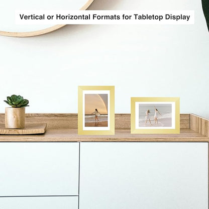 JCJMY 12 Packs 4x6 Picture Frames Bulk, Display 3.5x5 with Mat or 4x6 Without Mat, Gold Gallery Frame Set, 4 by 6 Frames Bulk Set of 12, Collage Wall Decor Photo Frame Set for Wall and Tabletop, Gold