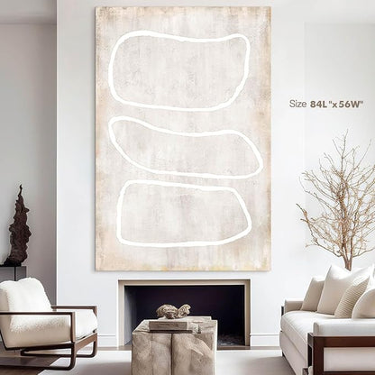 Bedroom Wall Art for Living Room Wall Decor Abstract Art Vintage Kitchen Pictures Office Decor Geometric Circle Beige Art Paintings