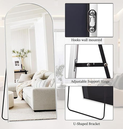Rowjut Large 71"x30" Arched Full Length Mirror White Floor &Standing for Bedroom &Living Room & Wall Mounted Mirror Full Body Mirrors Hanging or Leaning.