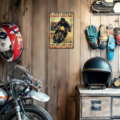 Motorcycles Metal Sign Sometimes I Look Back On My Life I'm Seriously Impressed I'M Still Alive Tin Poster Home Garage Man Cave Bath Accessories Wall Decor 12x8 Inch
