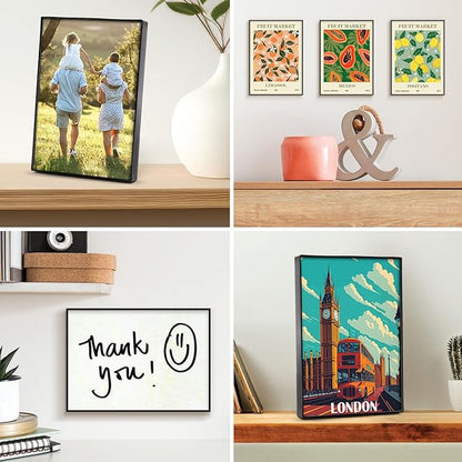 MANTELLO ESSENTIALS Picture Frames, 5x7 Picture Frame Buk, 6 Pack of Black Thin Frames, 5x7 Frame, Picture Frame Set of 6
