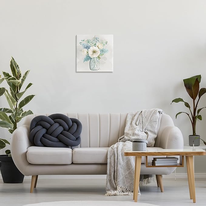 Stupell Industries 'Centric Bouquet in Soft Tones', Canvas Art, 17 x 17 Inches, Easy to Hang and Sturdy, Made in USA, by Nan