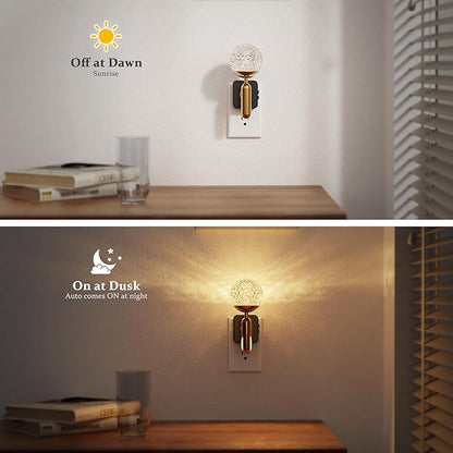 JandCase Night Light, 2 Pack Night Lights Plug into Wall, Color Change RBG Nightlight, Built in Dusk to Dawn Sensor for Hallway Bedroom Stairway