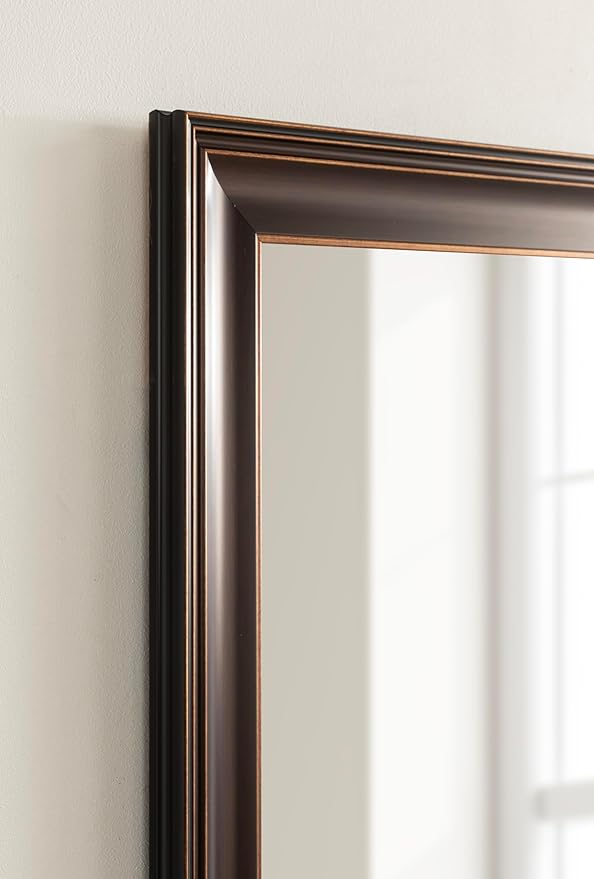 Kate and Laurel Galiano Traditional Framed Rectangle Bathroom Vanity Mirror, 29 x 41, Bronze, Classic Large Rectangular Bathroom Mirror for Over Sink or for Use as Entryway or Living Room Decor