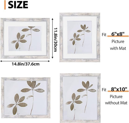 Fixwal 8x10 Picture Frame Set of 5, Vintage Photo Frame, Rustic Retro Picture Frame with Tempered Glass, Decorative Art on Walls and Tabletop Placement