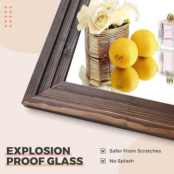 65"x24" Full Length Mirror Solid Wood Frame Floor Mirror for Living Room, Bedroom Hanging or Leaning, Brown