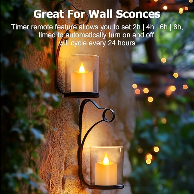 PChero Rechargeable Flameless Candles with Remote Timer & Charging Base, 6 Pack Votive Candles Battery Operated Tea Lights Flickering, LED Tealights for Home Wedding Halloween Fall Christmas Decor