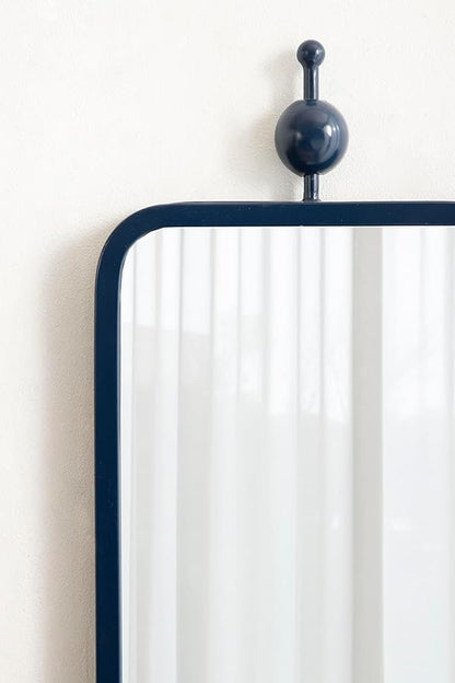 Kate and Laurel Kasota Traditional Slim Panel Wall Mirror, 9 x 36, Navy Blue, Vintage Tall Mirror for Use as Versatile Entryway or Bedroom Wall Decor