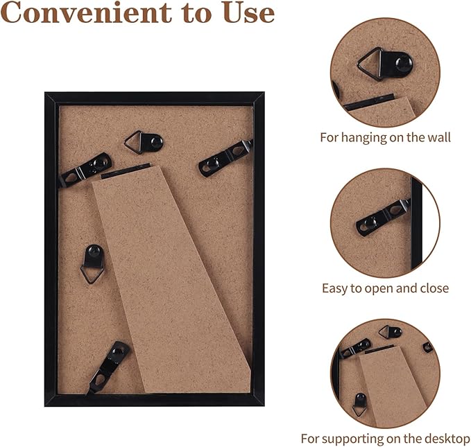 Hoikwo 18 Packs 4x6 Rustic Brown Multi Plastic Picture Frames Set with Plastic Cover for Family Photos, Artwork, Light Weight Bulk 4 by 6 Frames Pack for Wall Hanging and Table, Stylish Picture Frames