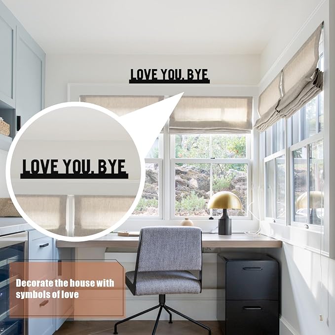 Love You Bye Sign, Metal Love You Bye Sign Above Door for Hallway Decor, You Bye Door Topper for Valentine's Gift